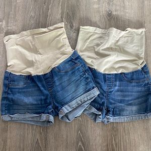 Set of 2 maternity denim shorts